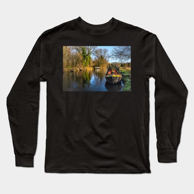 Narrowboats At Woolhampton Long Sleeve T-Shirt by IanWL